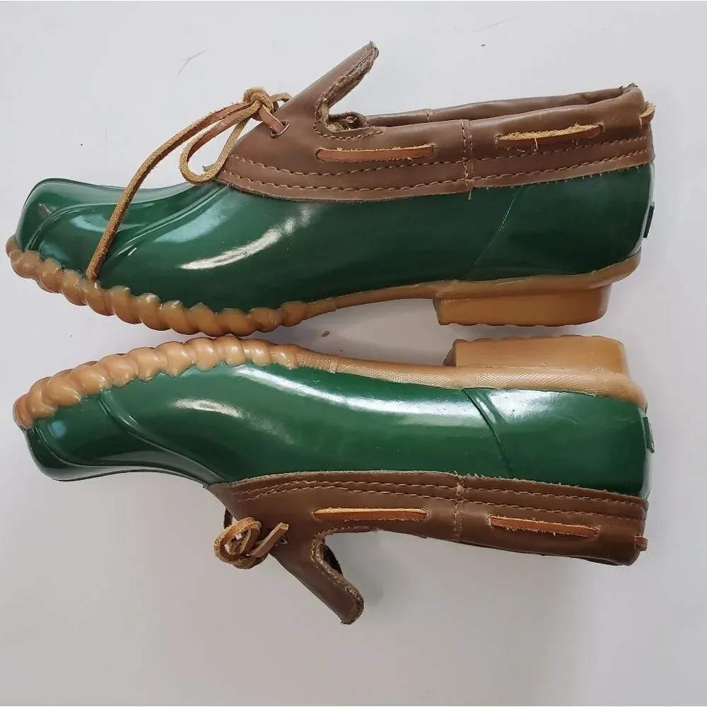 KHOMBU low rain boot‎ glossy green low duck shoe 7